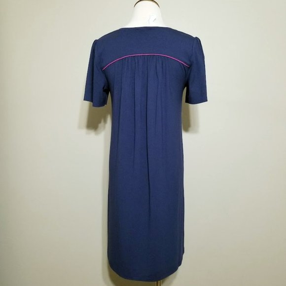 New LILLA P Blue V-Neck Shirt Dress S Womens Versatile Understated Simplicity - Picture 6 of 12